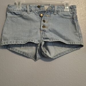 EUC AMERICA APPAREAL MADE IN AMERICA SIZE 25 BUTTON UP DENIUM SHORTS